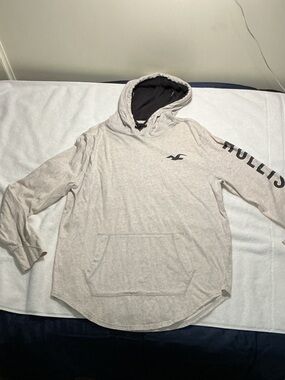 Hollister Cream Heather Hoodie with Black Accents